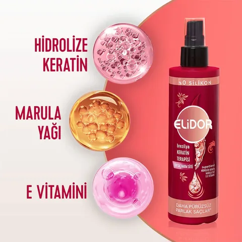 Elidor Brazilian Keratin Therapy Liquid Hair Care Milk 200 ml + Keratin Care Cure 90 ml 200 ml + 90 ml