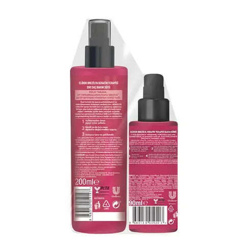 Elidor Brazilian Keratin Therapy Liquid Hair Care Milk 200 ml + Keratin Care Cure 90 ml 200 ml + 90 ml
