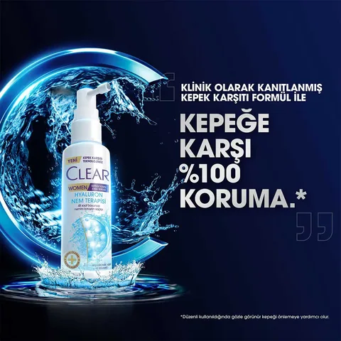 Clear سيروم كلير وومن المضاد للقشرة للعناية بالشعر الفعال بحمض الهيالورونيك المرطب 90 مل