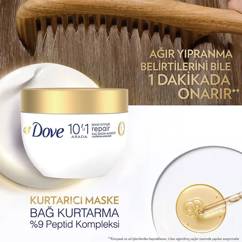 Dove 10 in 1 hair Care Mask Bond Intense Repair + Peptide Complex 265 ml