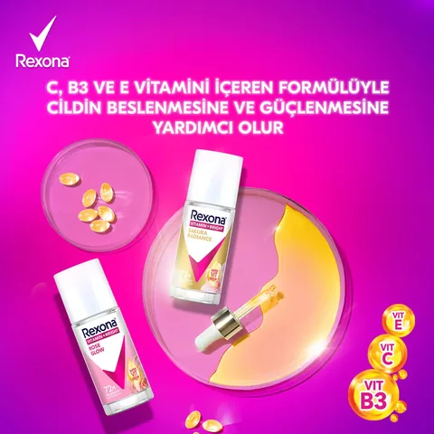 Rexona Vitamin + Bright Women Roll On Deodorant Rose Glow 45 ml