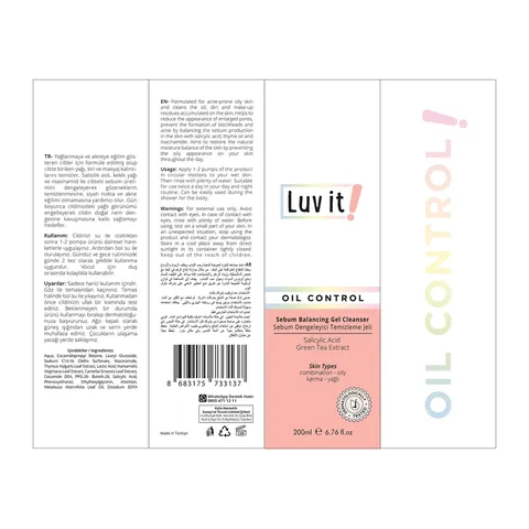 Luv It Sebum regulierendes Reinigungsgel - 200ml