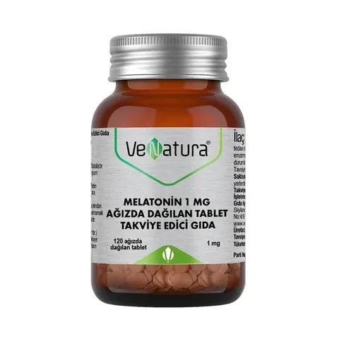 VeNatura Melatonin 1 mg Tabletten - Schlafunterstützung, 120 Stück