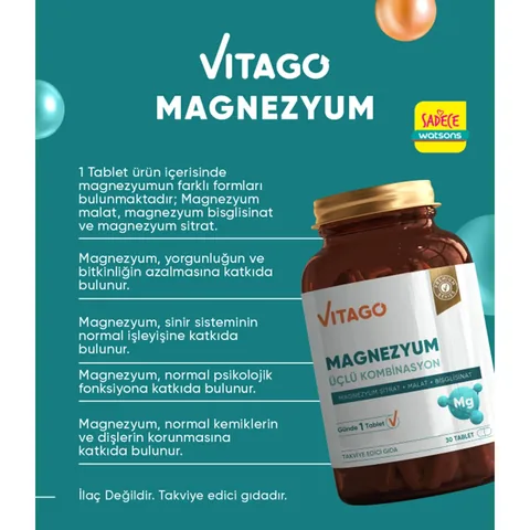 Vitago Magnesium Triple Effect Tablet 30's