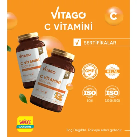 Vitago أقراص فيتاجو فيتامين سي 1000 مجم، 60 قرصًا