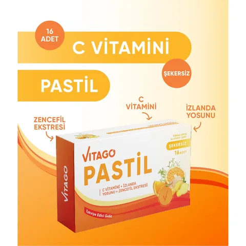 Vitago Pastille Vitamin C Iceland Moss Ginger 16 pack