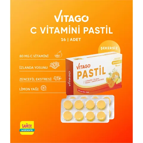 Vitago Pastille Vitamin C Iceland Moss Ginger 16 pack
