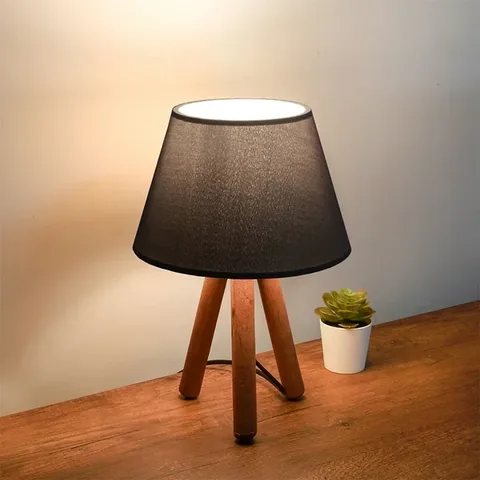 Holz-Anthrazit-Stofflampenschirm AYD-3169 von Homing Design