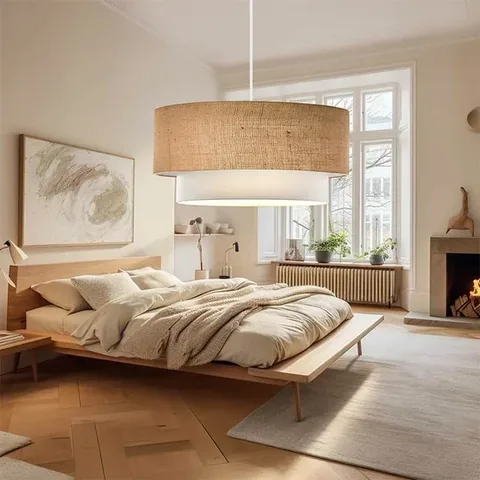 Homing Bohemian Jute-Burlap Pendelleuchte mit E27-Fassung