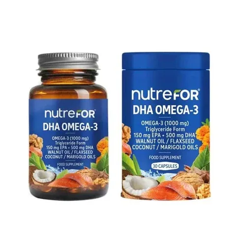 Nutrefor DHA Omega-3 Ergänzung - 30 Gehirn- und Herz-Kapseln