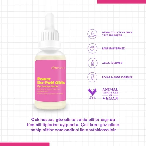 She Vec Koffein Glutathion HA Antioxidans Serum 30 ml