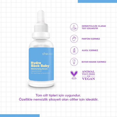 She Vec Hydra Back Baby Hyaluronic Acid B5 Vitamin 30 ml