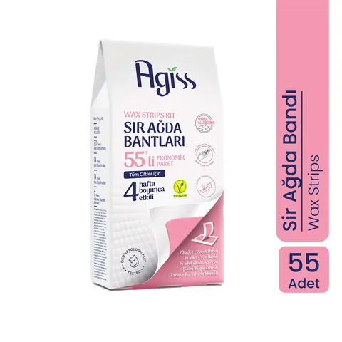 Восковые полоски Agiss 55 штук для гладкой кожи для всех типов