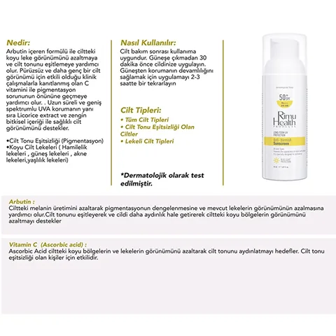Rimu Health Brightening Sunscreen For Blemished Skin Spf50+ 50 ml