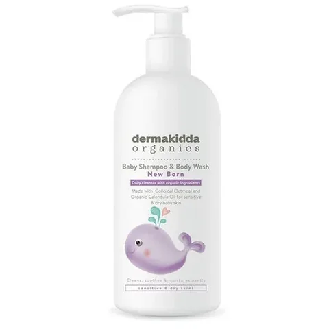 Dermakidda شامبو ديرماكيدا العضوي للشعر والجسم للأطفال حديثي الولادة 300 مل