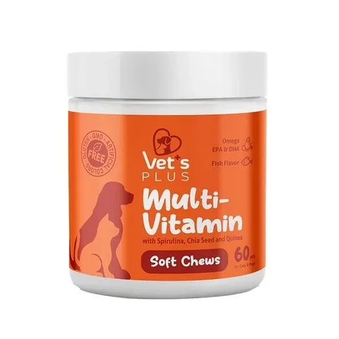 Vet's Plus Kaubare Multivitamine für Katzen und Hunde, 60 Stück