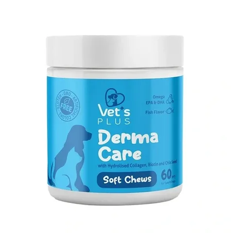 Vet's Plus Derma Care Skin And Fur Structure Support For Cats And Dogs Chewable Tablets 60 pcs