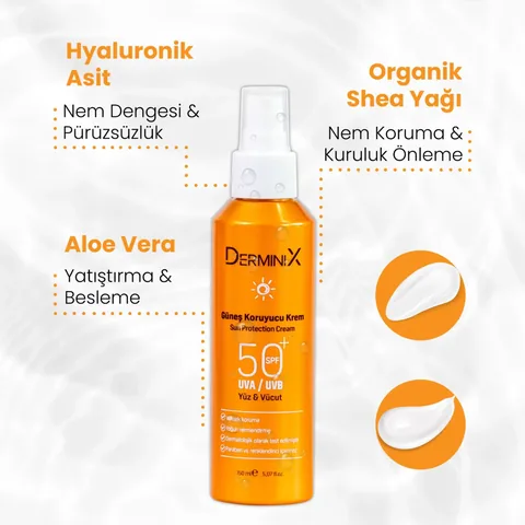 Derminix Sonnencreme Spray für Gesicht und Körper 150ml