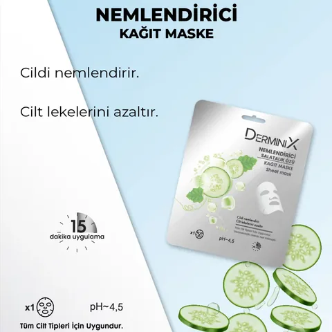Derminix Cucumber Moisturizing Paper Mask - Hydrating &amp; Soothing