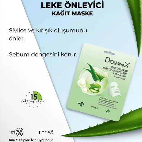 Derminix Aloe Vera Anti-Spot Mask with Amino Acids - 1 Piece