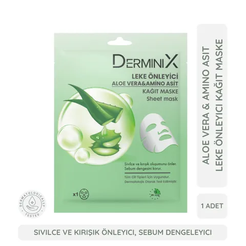 Маска против пятен с алоэ вера и аминокислотами Derminix - 1 шт.