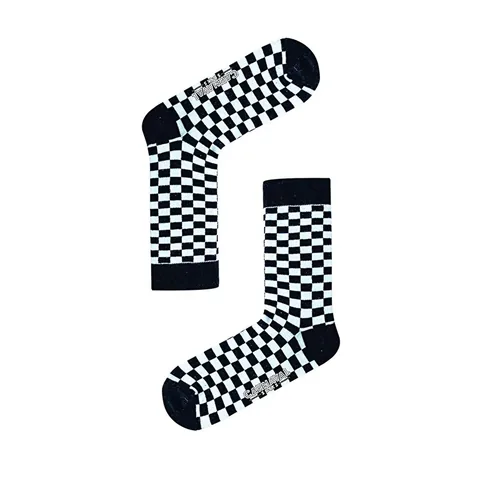 Carnaval Black &amp; White Checkerboard Socks - Cotton Blend