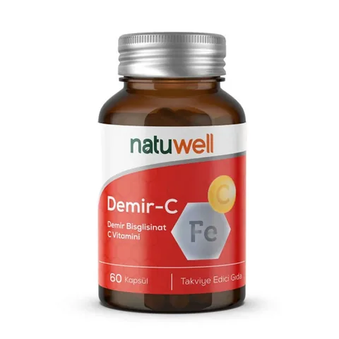 Natuwell Eisen- und Vitamin C Ergänzung - 60 Kapseln