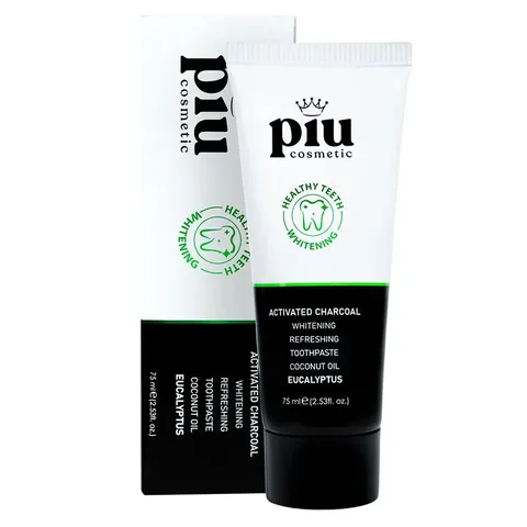 Паста для зубов Piu Cosmetic с активированным углем 75 мл