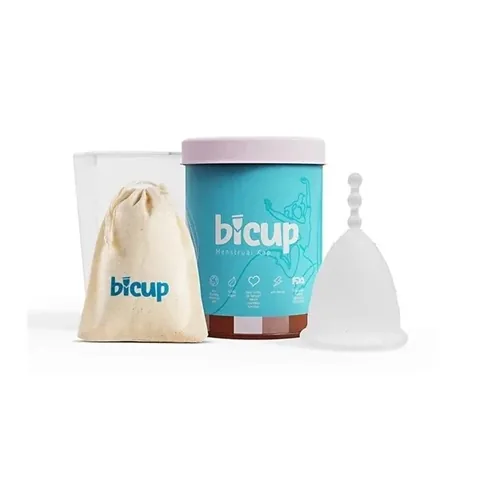 Bicup كوب حيض متوسط ​​الحجم وكوب تعقيم بالميكروويف من بيكاب قطعة واحدة