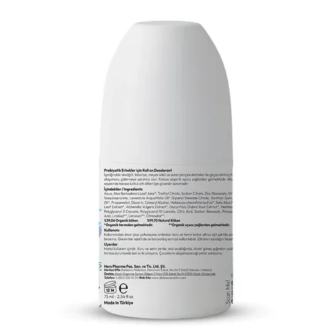 Alls Biocosmetics Organic Prebiotic Roll On Deodorant 75 ml - For Men