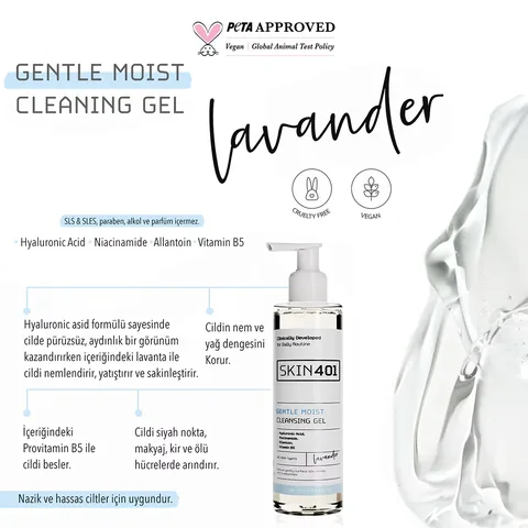 Skin401 Sanftes Feuchtigkeitsreinigungs-Gel - Hydratisierend 200 ml