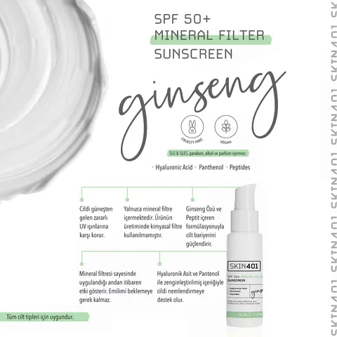 Skin401 spf 50 mineral Filter Sunscreen 50 ml