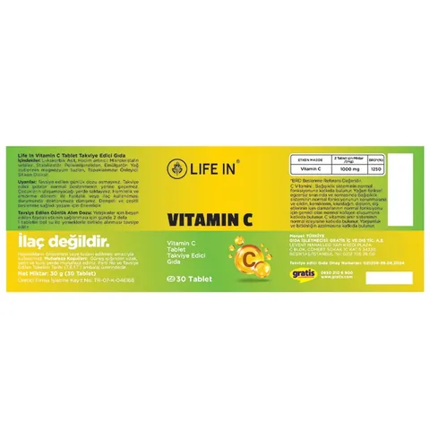 Life In Vitamin C Containing Supplementary Food 30 tablets