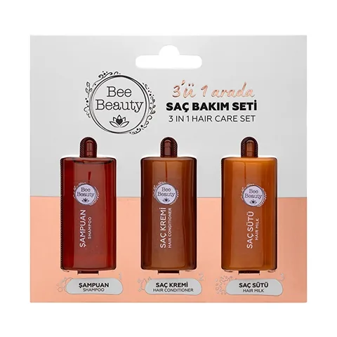 Bee Beauty 3-in-1 Travel Set: Shampoo, Conditioner &amp; Hair Milk