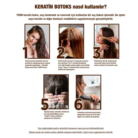 Yoon Brazilian Blow Dry Hair Straightening & Keratin Botox Strengthening And Nourishing Home Keratin Care Set (3 x 100 ml)