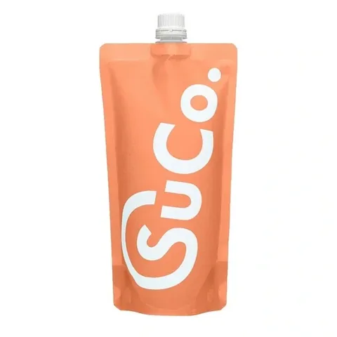 SuCo 600ml Pfirsich Papierflasche - Umweltfreundlich, BPA-frei, Faltbar