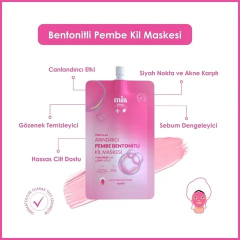 Mia Clinica Pink Bentonite Clay Mask for Blackhead Removal and Pore Tightening - 15 ml