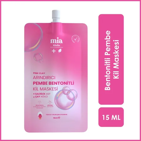 Mia Clinica Pink Bentonite Clay Mask for Blackhead Removal and Pore Tightening - 15 ml