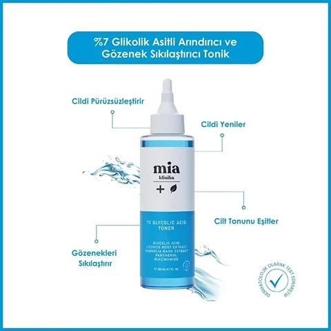 Mia Clinica 7% Glykolsäure reinigendes und straffendes Gesichtswasser - 200 ml