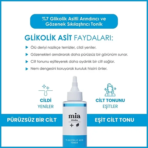 Mia Clinica 7% Glykolsäure reinigendes und straffendes Gesichtswasser - 200 ml