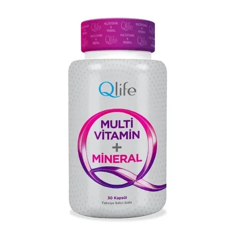 Qlife مكمل غذائي متعدد الفيتامينات والمعادن من كيو لايف، 30 كبسولة