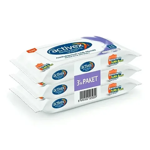 Activex Antibakterielle Feuchttücher - Taschenformat, 45 Stück