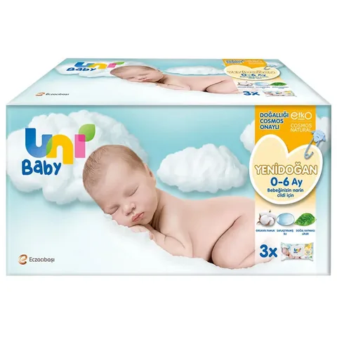 Uni Baby Newborn Wet Wipes 3x40 pcs