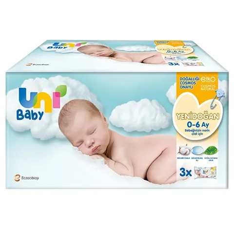 Uni Baby Newborn Wet Wipes 3x40 pcs