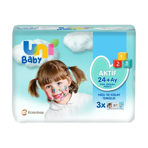 Uni Baby Active Simple Clean Wet Wipes 3 x52 pcs