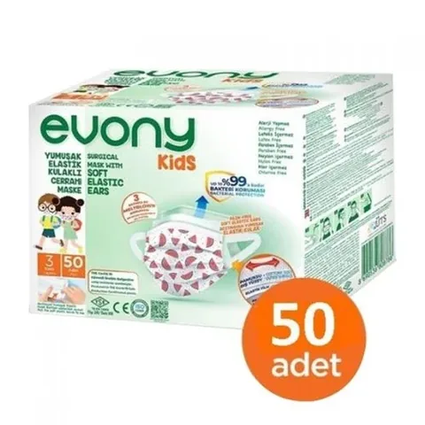 Evony Kinder 3-lagige Masken - 50 Stück