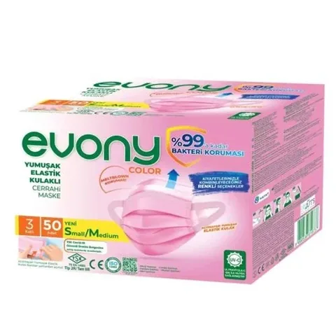 Evony Pink 3-lagige Maske - 50 Stück