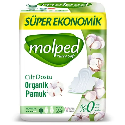 Molped Pure & Soft Bio-Baumwollbinden - 24 umweltfreundliche Stück