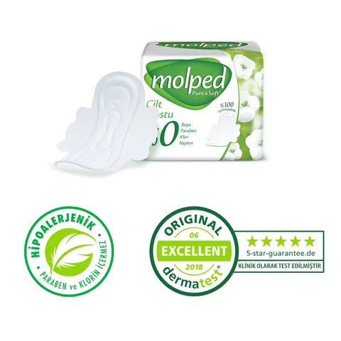 Molped Sanitary Pad Ultra Pure &amp; Soft Single Night 6-Pack