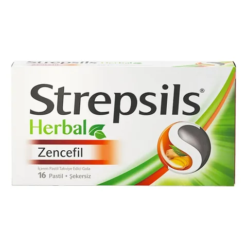 Strepsils Herbal Ginger-containing Lozenge Food Supplement 16 pcs